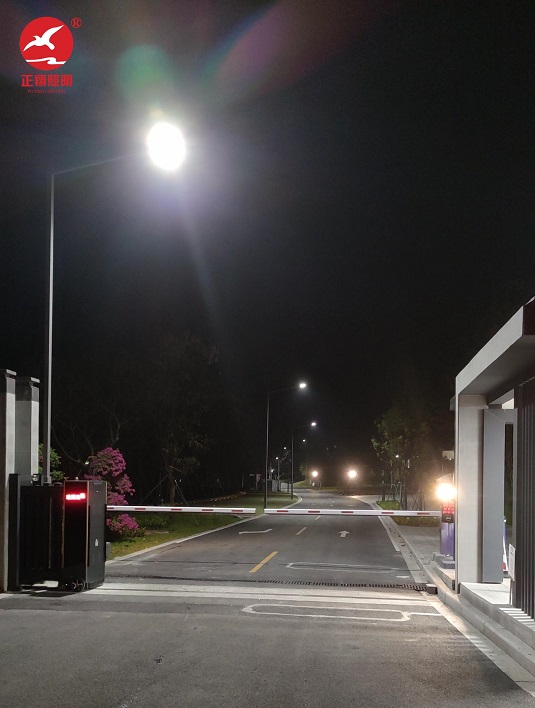 广州从化碧水新村市电单臂led路灯安装