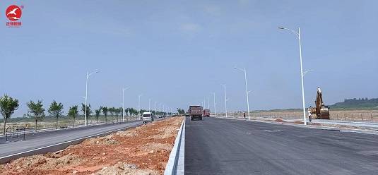 台山市长沙村海洋医药产业园高低臂路灯安装