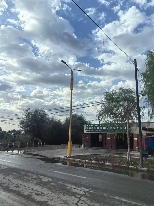 新疆阿克苏8米双臂路灯安装