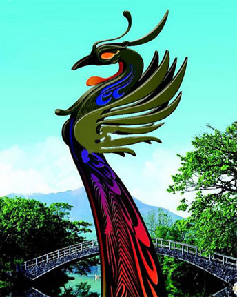 户外凤凰雕塑LED景观艺术灯 正翔1055